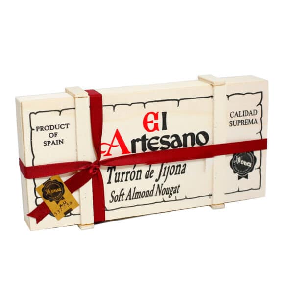 Turron Box El Artesano Jijona Soft Almond Turron - Wooden Box - Fiore Foods Canada