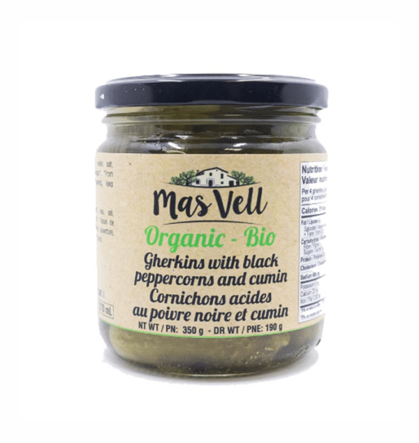 Mas Vell Org. Gherkins Peppercorns & Cumin