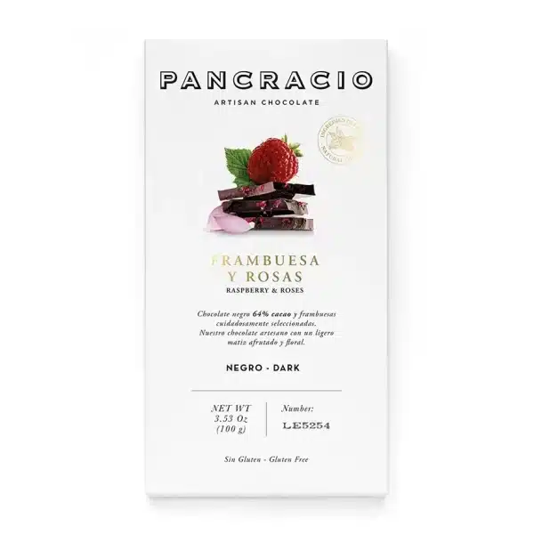 Pancracio Raspberry Roses Dark Chocolate Bar